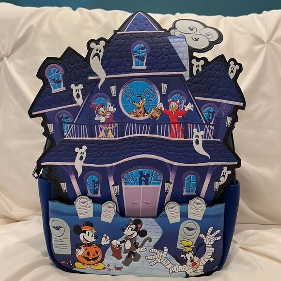 Loungefly X Disney Mickey and Friends Halloween Glow Haunted House Mini Backpack